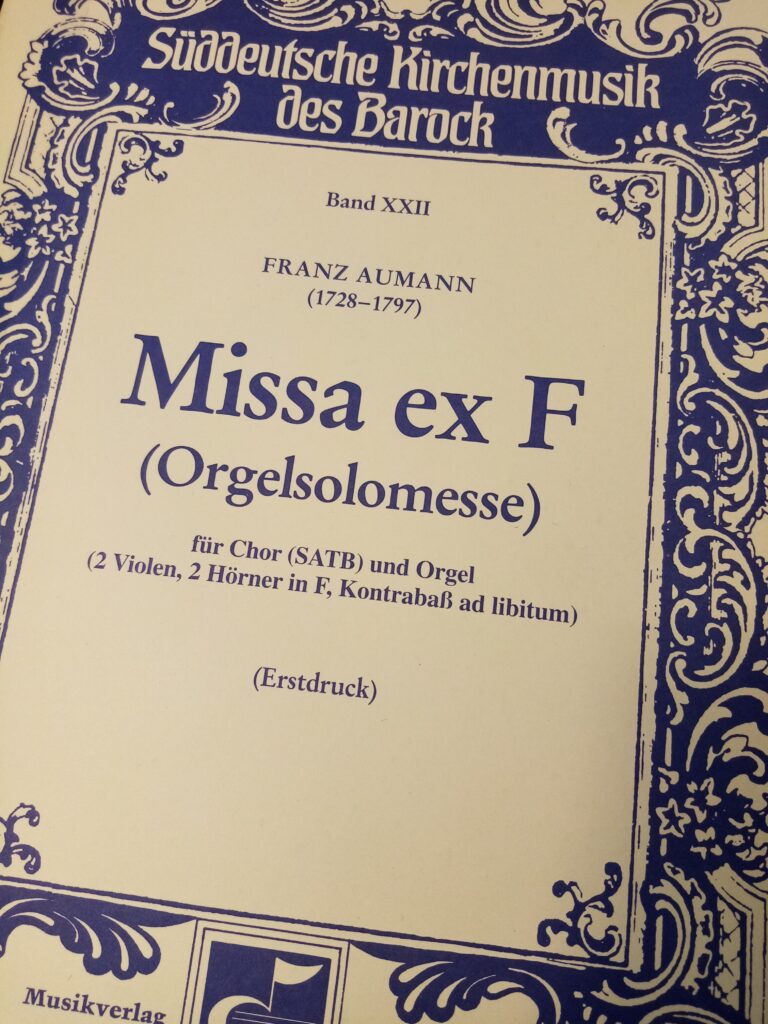 Noten; Partitur; Aumann Franz: Missa ex F, Orgelsolomesse